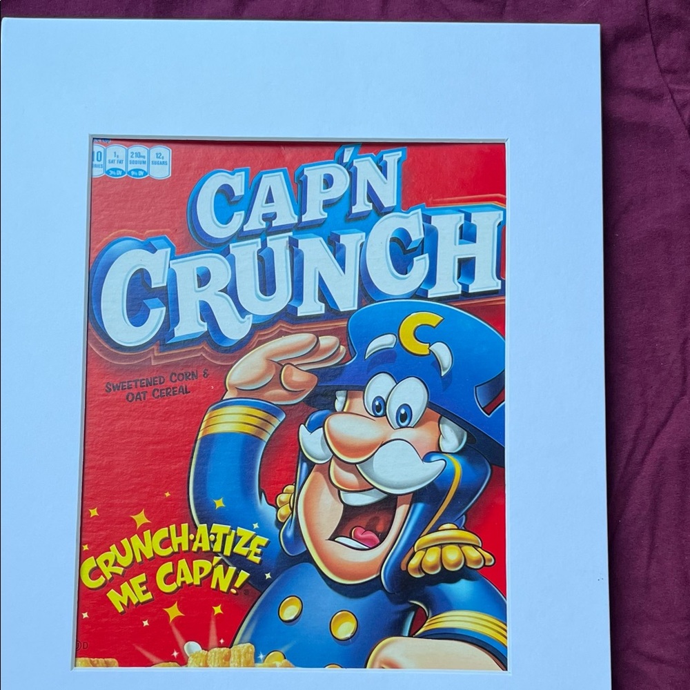 Cap'n Crunch cereal Art matted breakfast captain